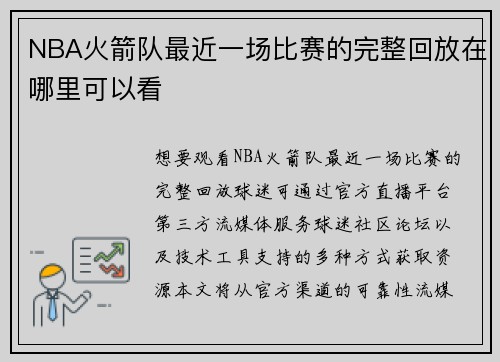 NBA火箭队最近一场比赛的完整回放在哪里可以看